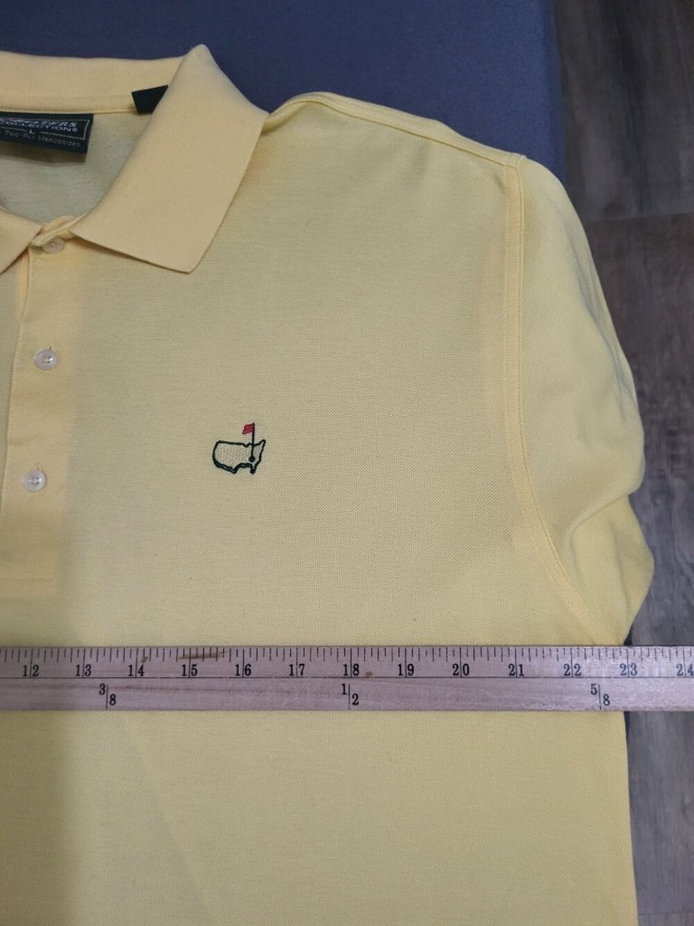 Masters Collection Shirt Men's Large Pima Cotton Yellow Golf Polo Augusta - Picture 9 of 10